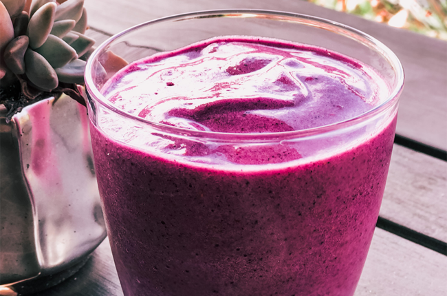 Grape Blueberry Antioxidant Smoothie in a glass
