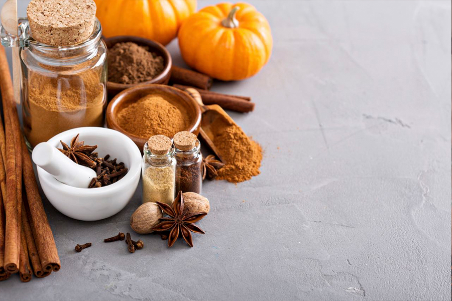 Pumpkins, cinnamon, cloves and other seasonal spices