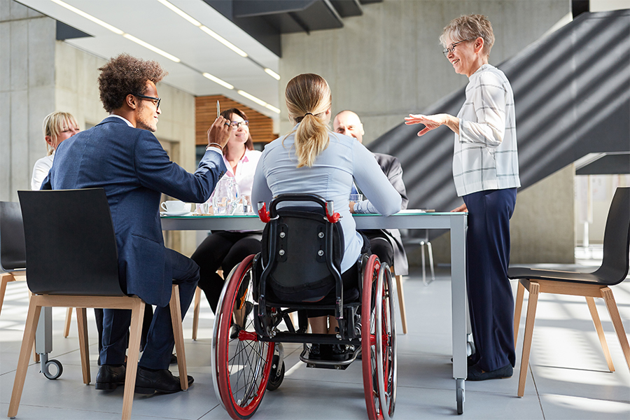 Diverse group of people having a meeting