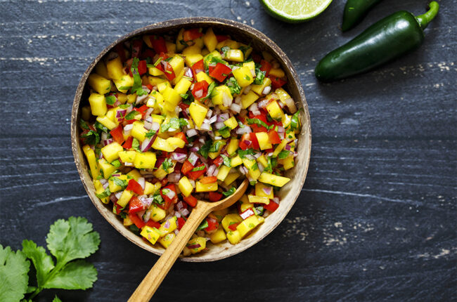 Bowl of Mango and Red Pepper Salsa