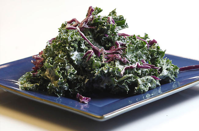 Kale Caesar Salad on a plate