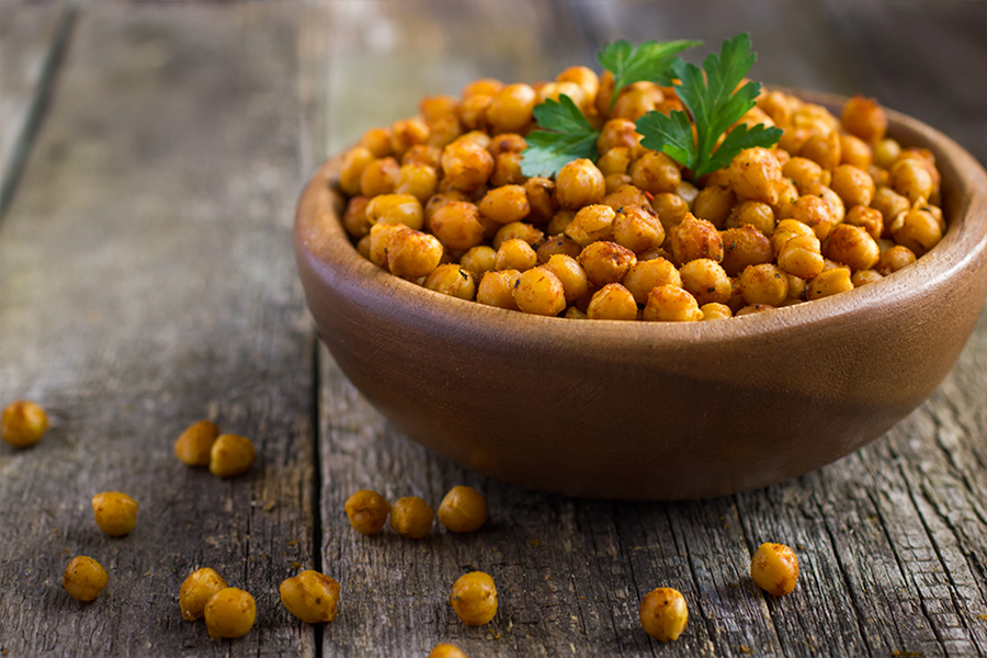 Bowl of Smoked Paprika and Garlic Roasted Chickpeas