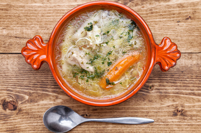 Bowl of Chicken Zoodle Soup