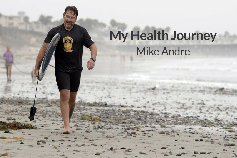Photo of man with "My Health Journey Mike Andre"