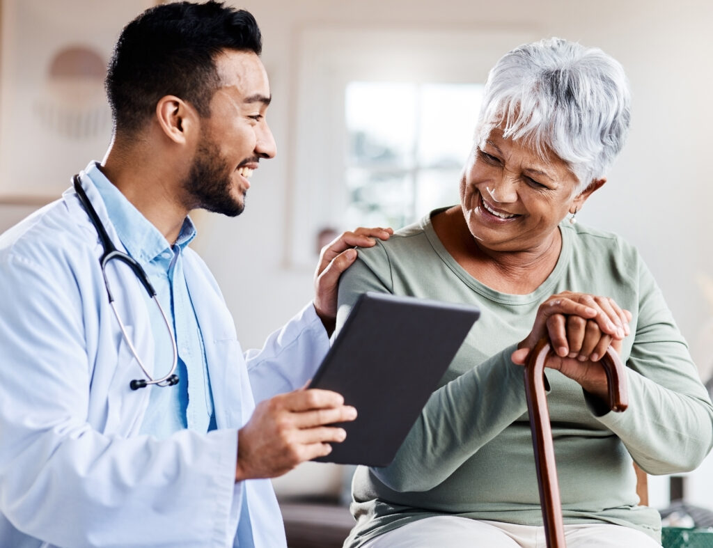 woman talking to doctor