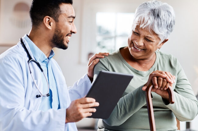 woman talking to doctor