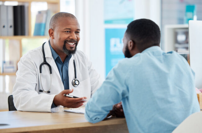 doctor talking to patient