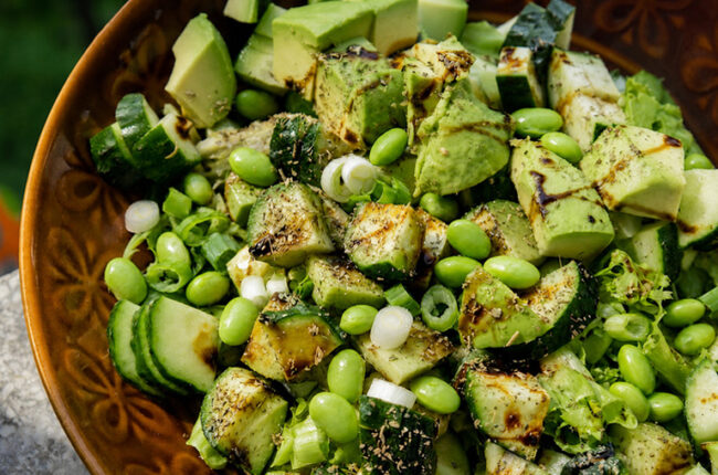 Edamame Avocado Salad with Miso Dressing