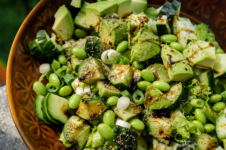 Edamame Avocado Salad with Miso Dressing