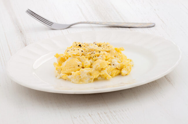 Light and Fluffy Cottage Cheese Scrambled Eggs